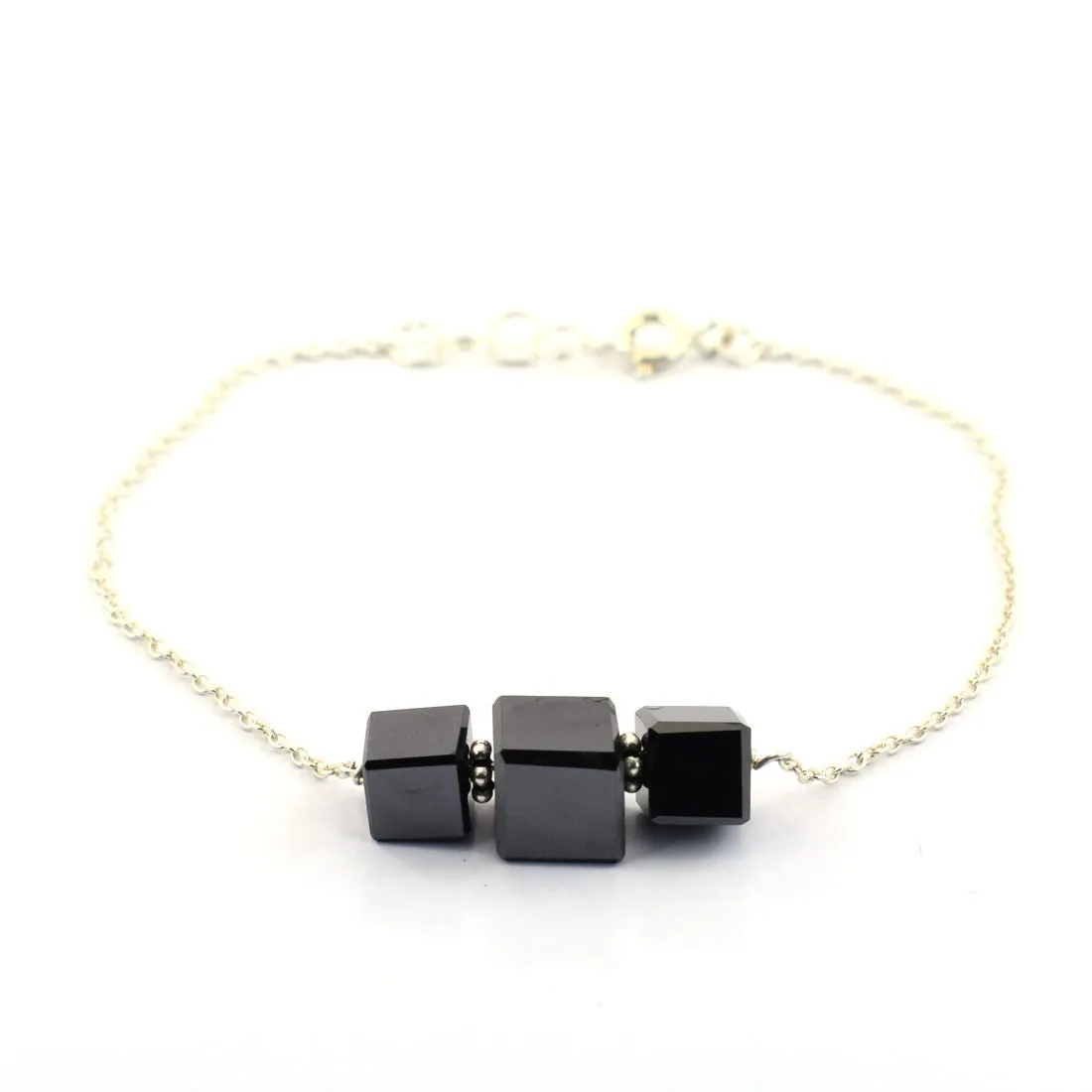 13 Ct AAA Certified Amazing Black Diamond Chain Bracelet! Great Shine And Luster