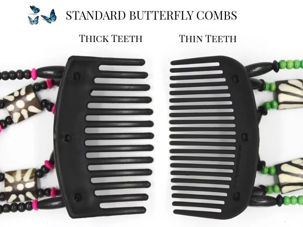 African Butterfly Hair Comb - Ndebele Blonde 69