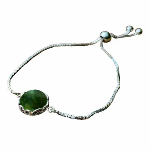 Botanical Sterling Silver Adjustable Slider Bracelet