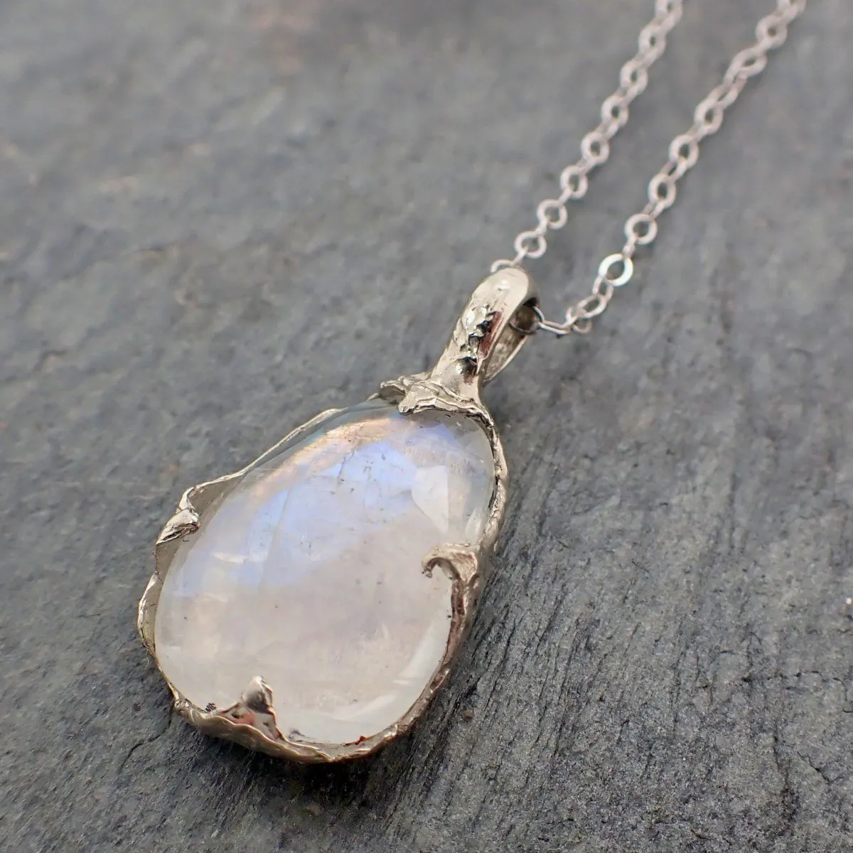 fancy cut moonstone 14k white gold pendant gemstone necklace gemstone jewelry byangeline 2235 Alternative Engagement