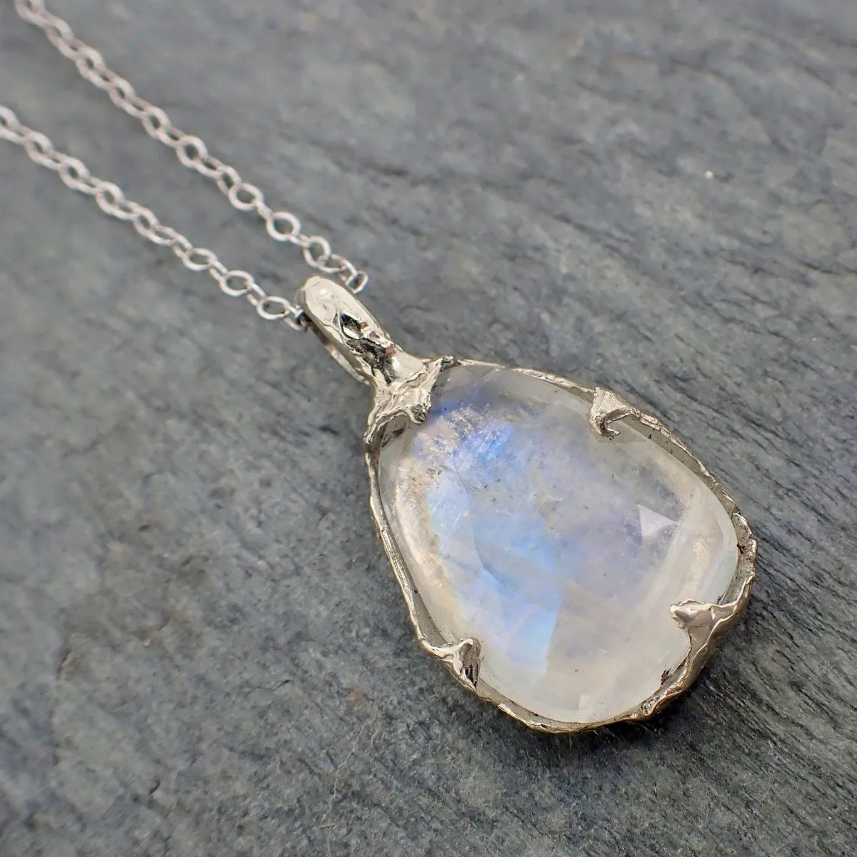 fancy cut moonstone 14k white gold pendant gemstone necklace gemstone jewelry byangeline 2235 Alternative Engagement