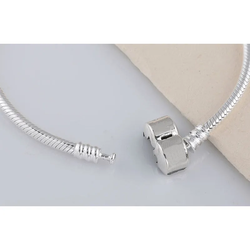 Sterling Silver Smooth Chain Cylinder Anklet - 925